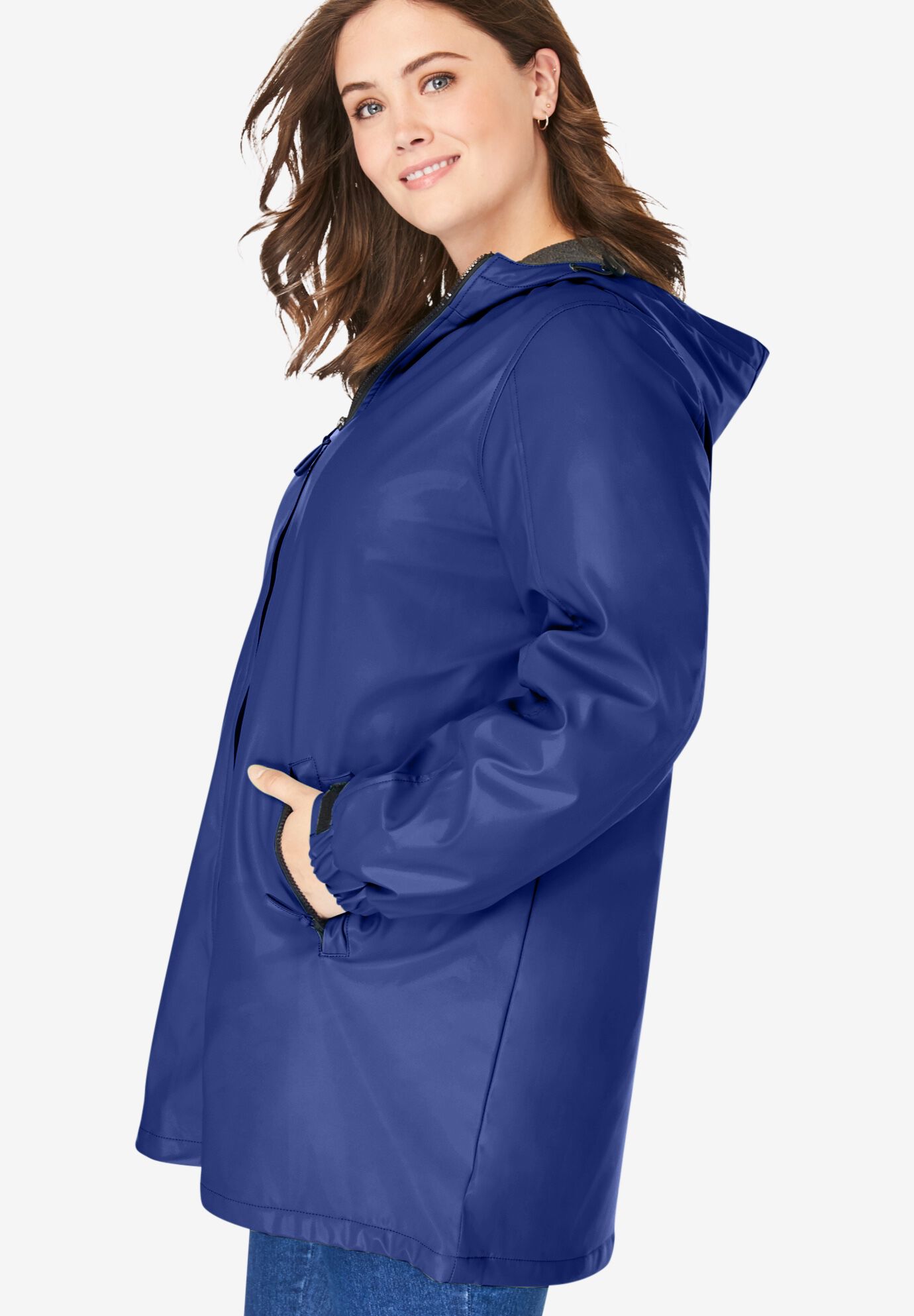 Hooded Slicker Raincoat| Plus Size 