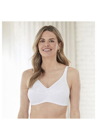 Women's Bestform 5006014 Comfort Cotton Blend Front Close Sports Bra (White  40)