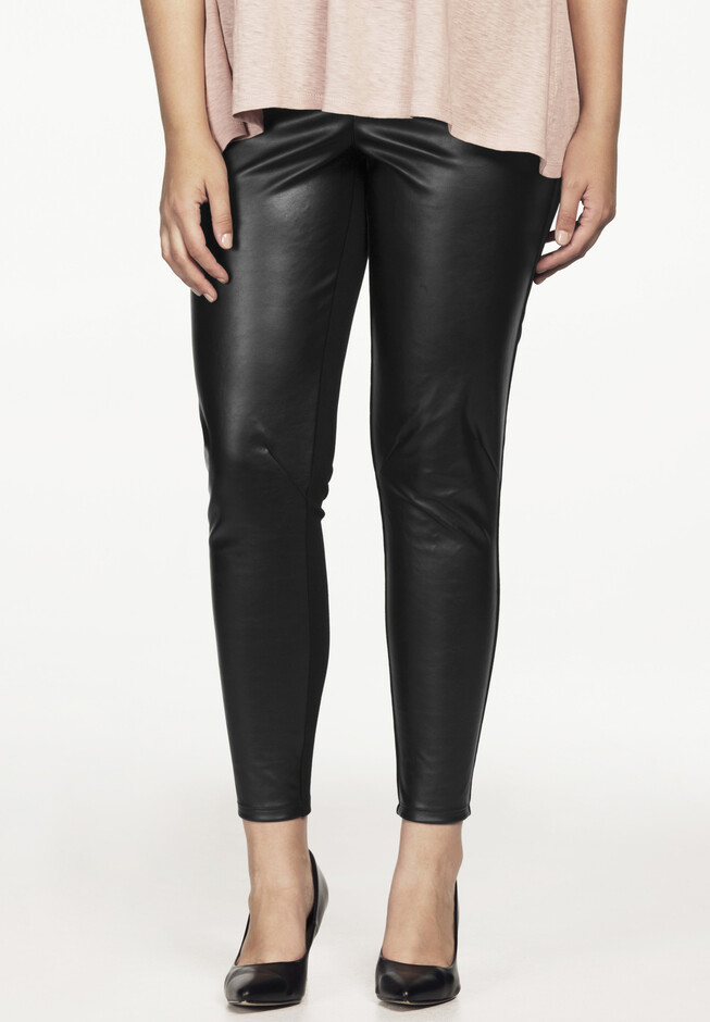 Plus Size - Platinum Legging – Faux Leather Fleece Lined Black