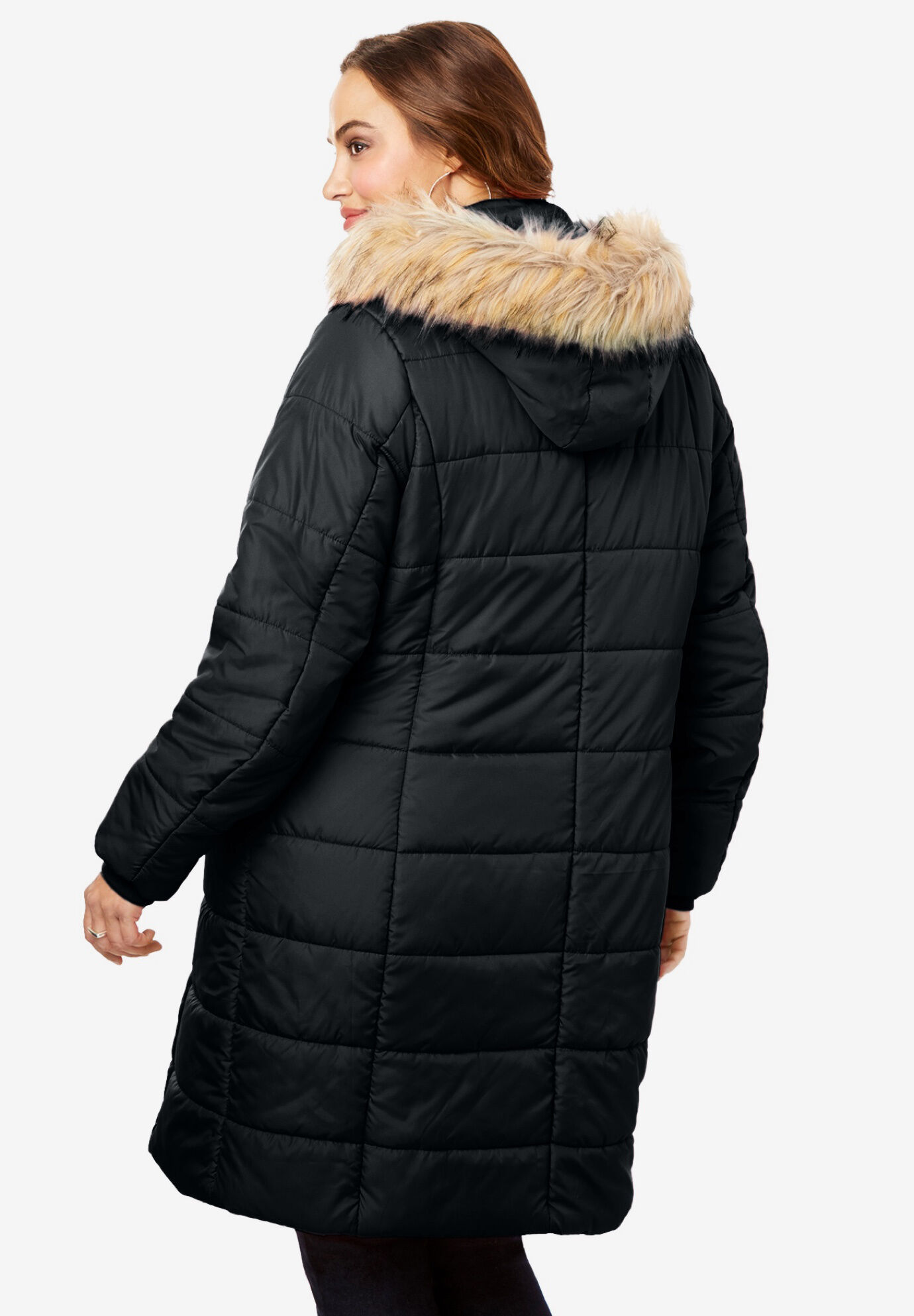 Mid-Length Quilted Parka with Hood | Ellos