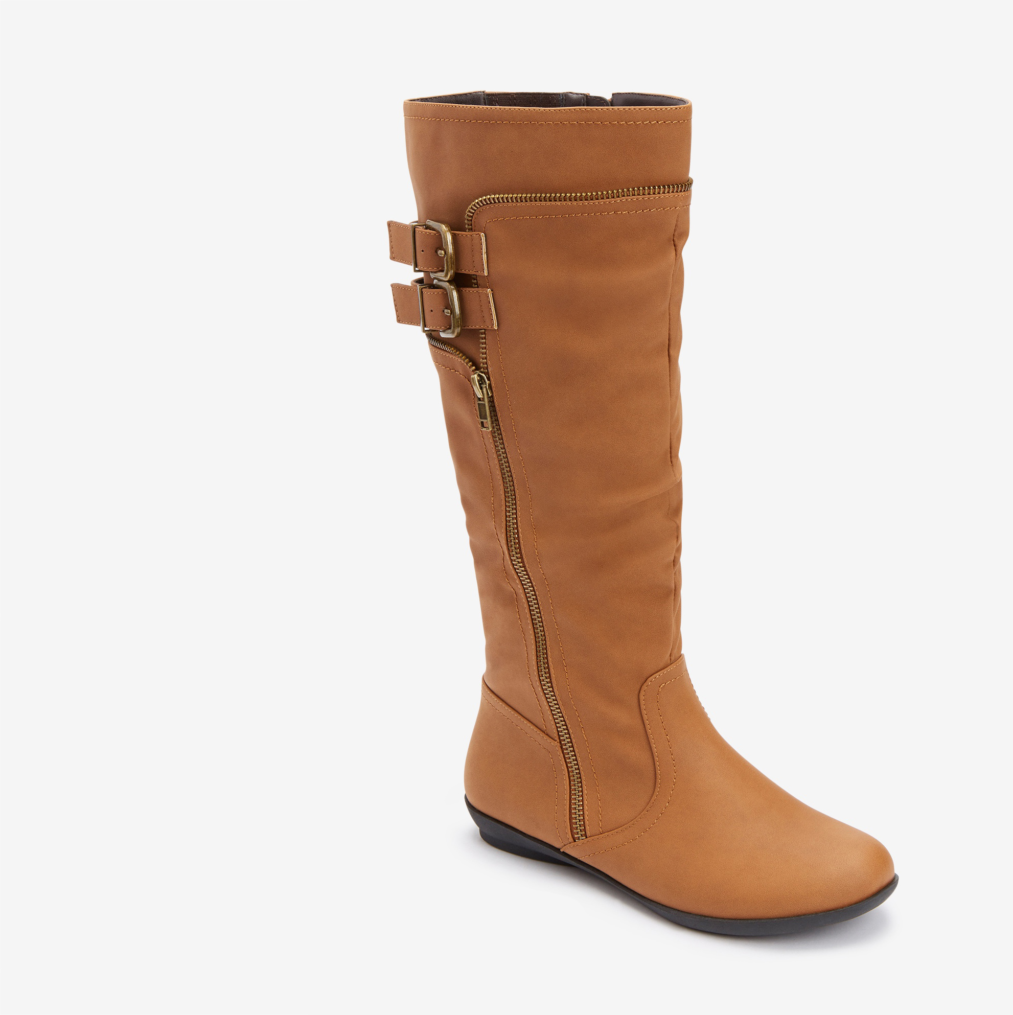 cognac wide calf boots