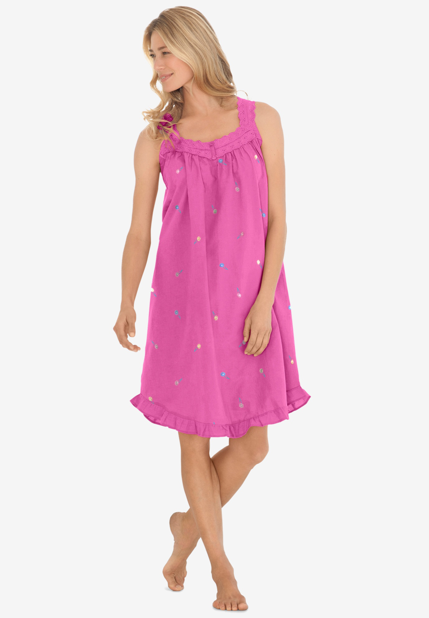 Short Embroidered Nightgown