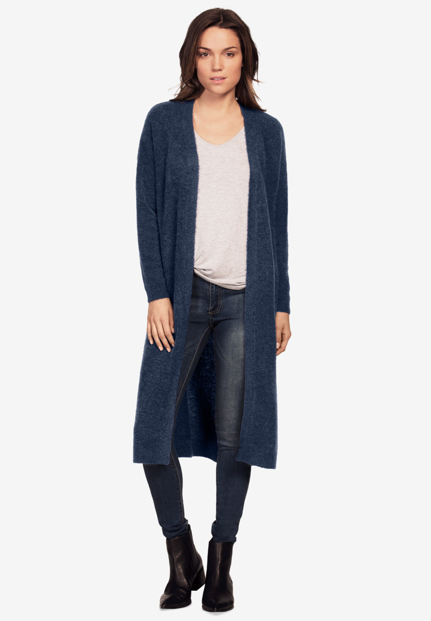 navy duster sweater