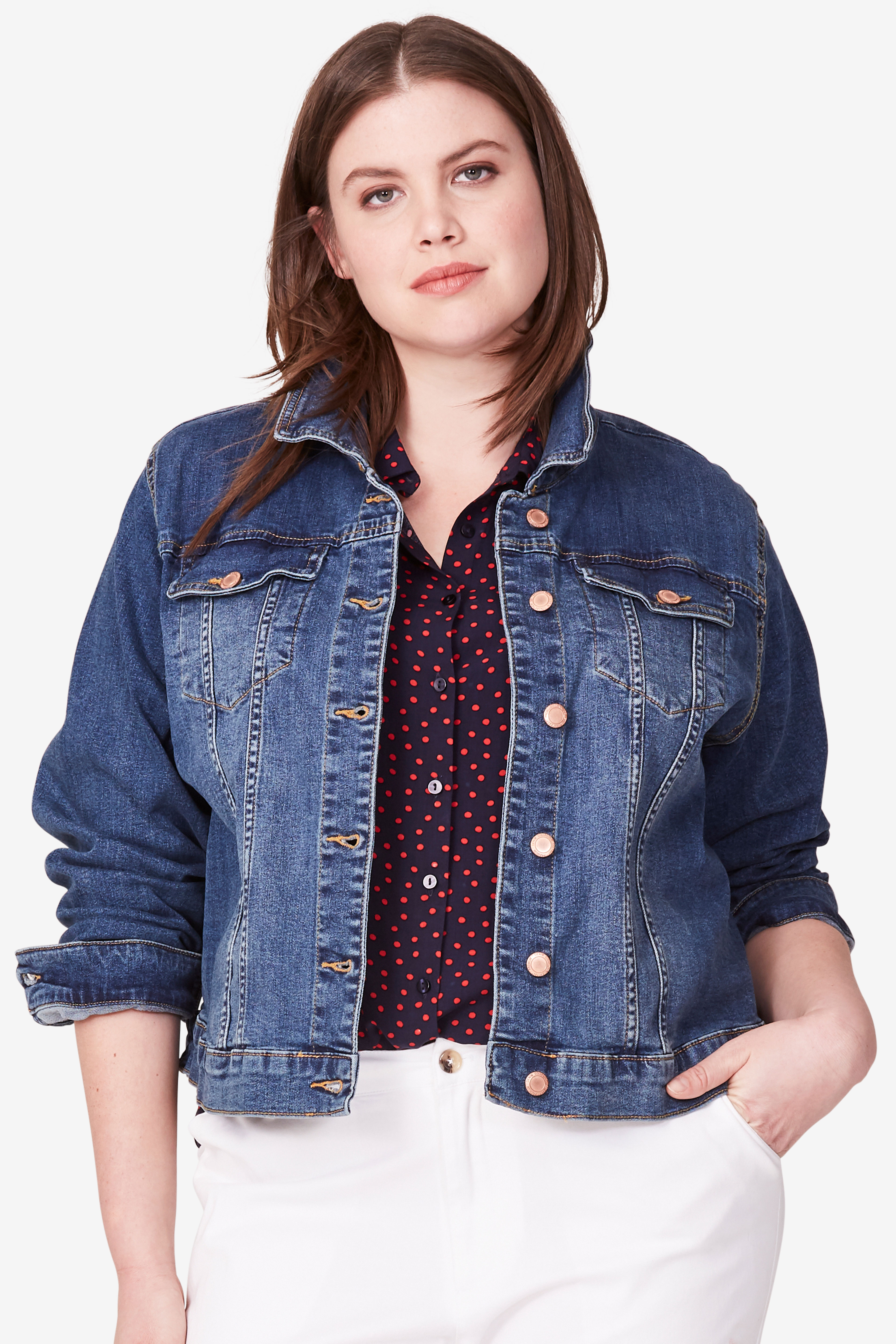 Classic Jean Jacket By Ellos® Plus Size Jackets And Blazers Ellos 