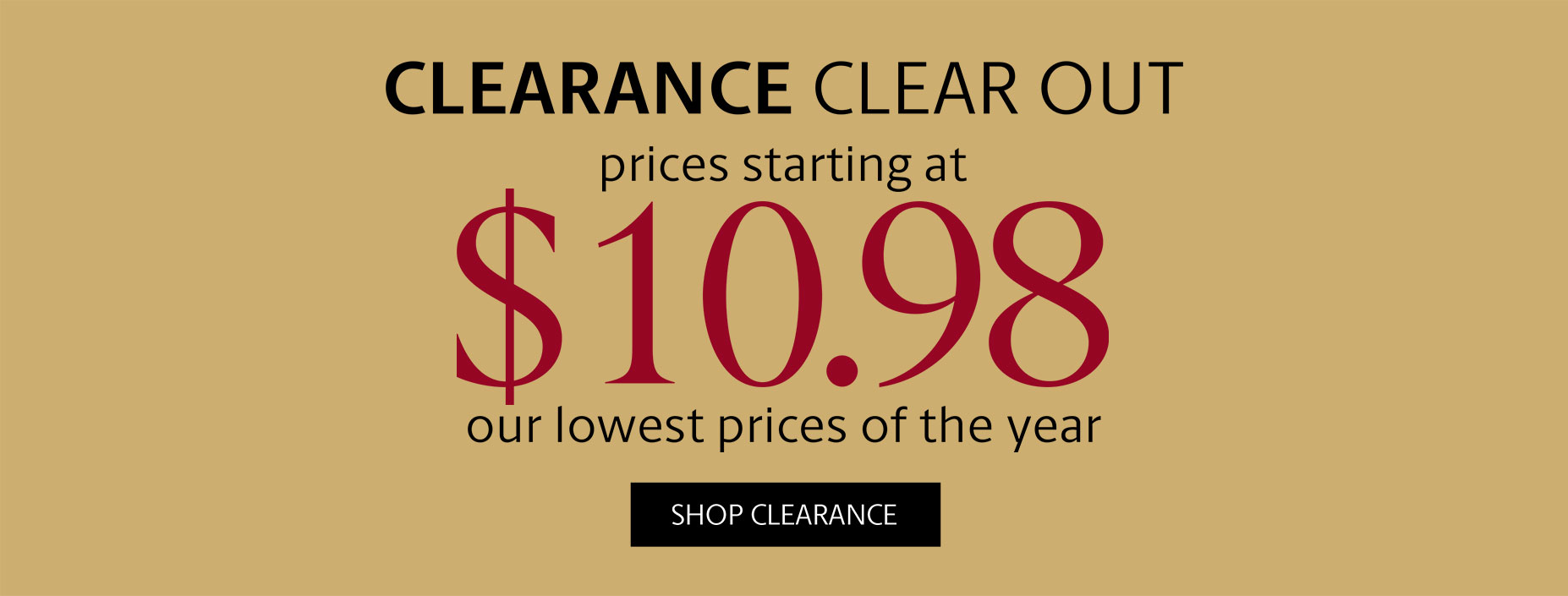 Clearance starting at $10.98